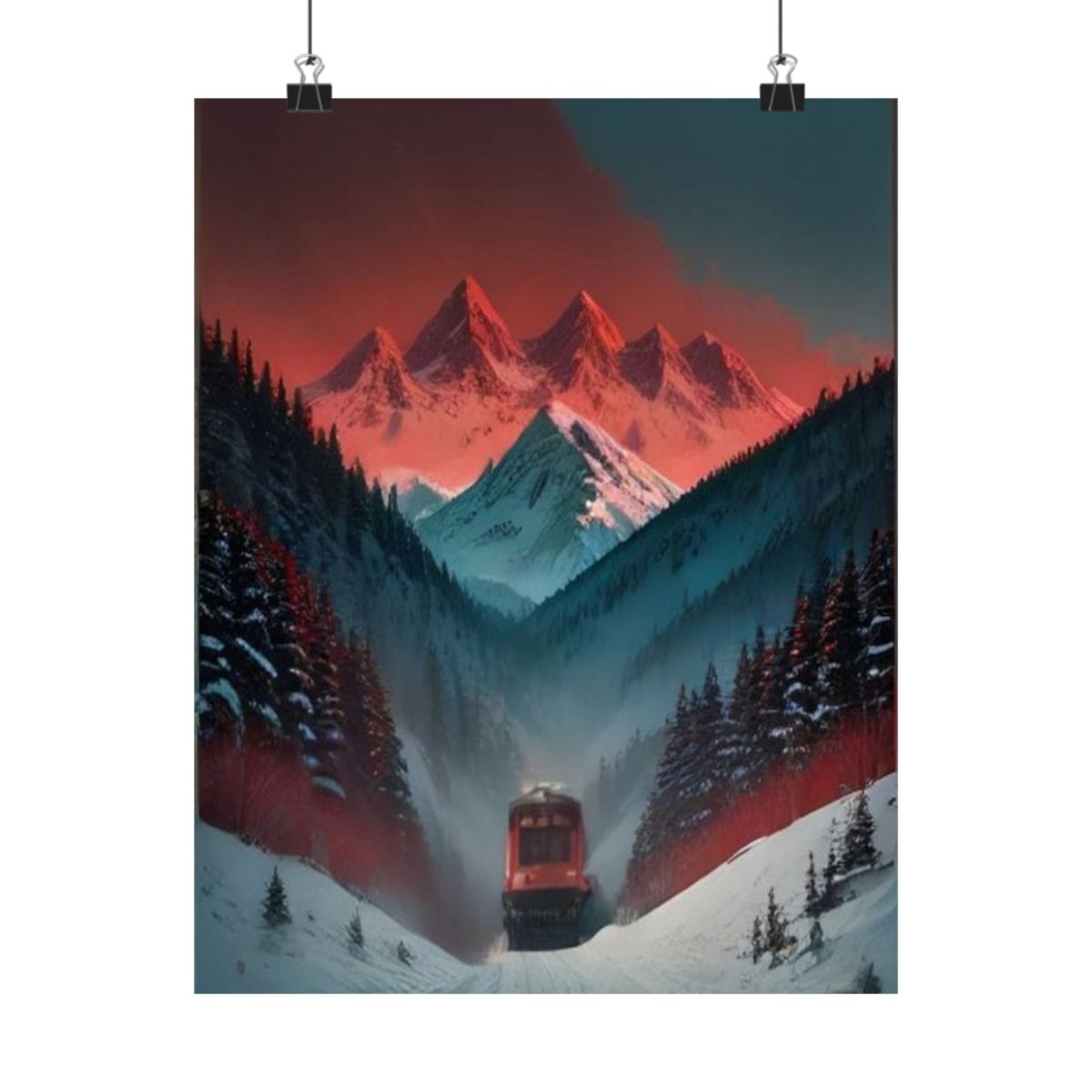 Retro Alpine Ski Express Poster