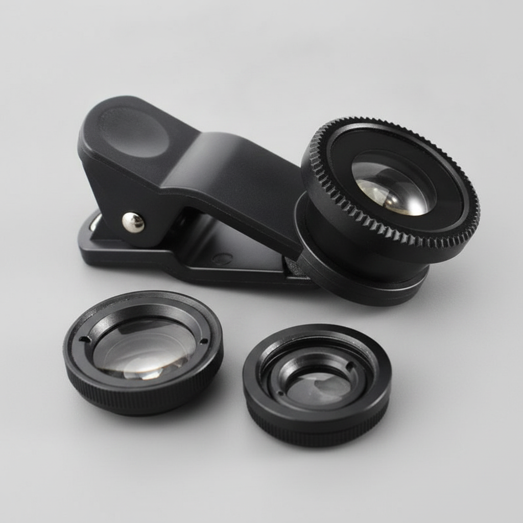 Generic Clip-On Phone Camera Lens Kit: Wide-Angle, Macro, and Fisheye