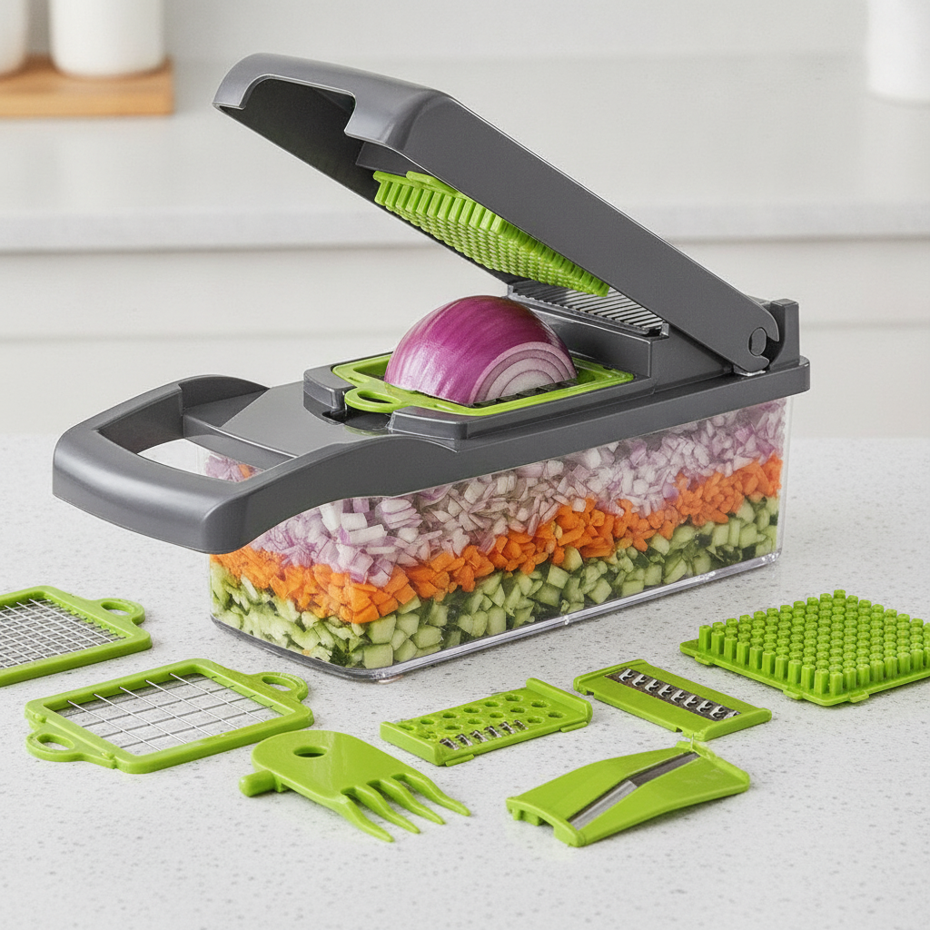 Generic 15-in-1 Vegetable Chopper Mandoline Slicer with Container and Finger Gua — view 3