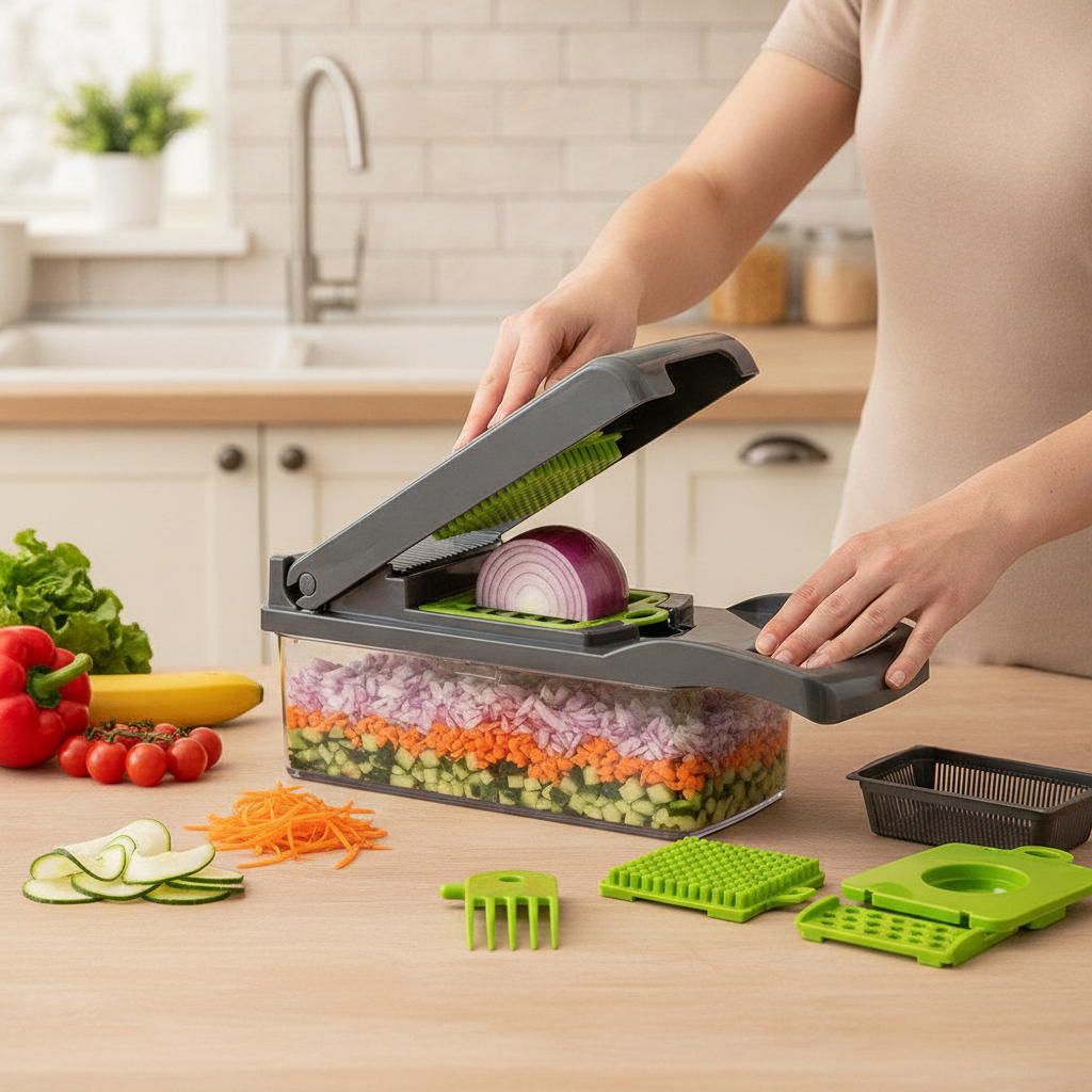 Generic 15-in-1 Vegetable Chopper Mandoline Slicer with Container and Finger Gua — view 4