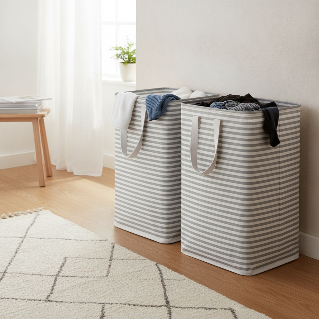 Generic 2-Pack Collapsible Laundry Basket 80L Each with Handles and Waterproof C — view 2