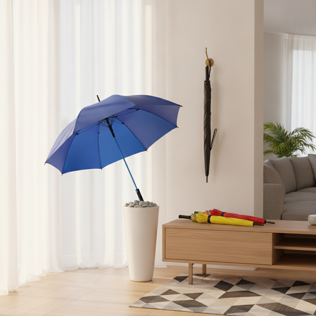 Unbranded large UV-protective umbrella with wind-resistant design — view 2