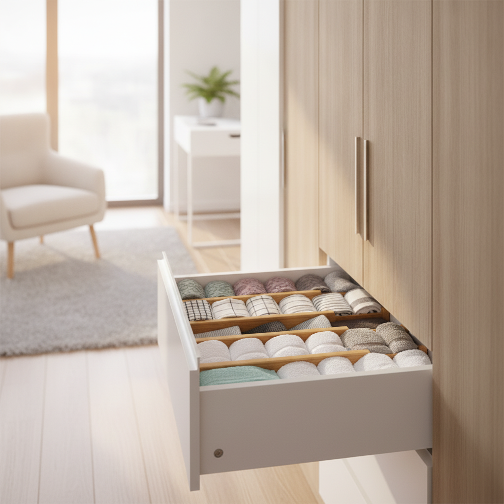 Unbranded Bamboo Drawer Divider for Kitchen or Desk Storage — view 2