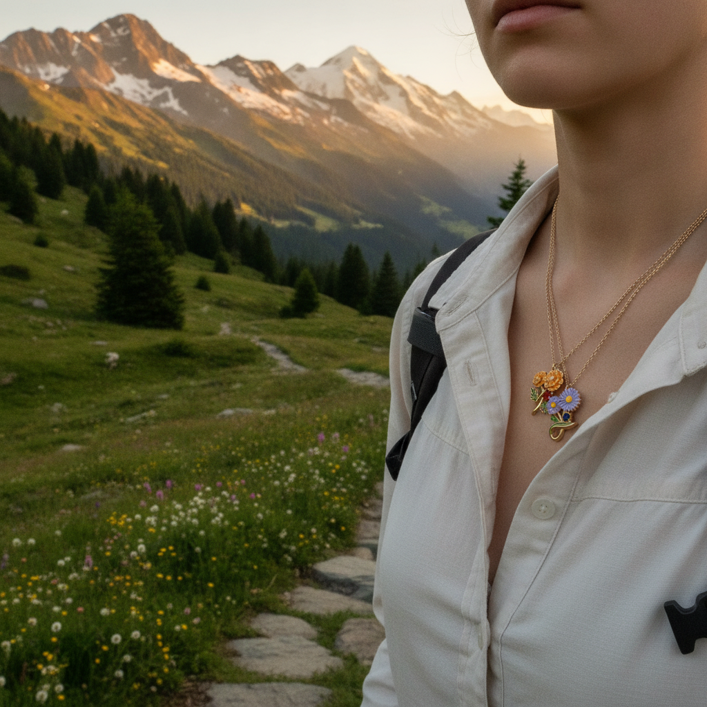 December Floral Necklace Birth Flower — view 5