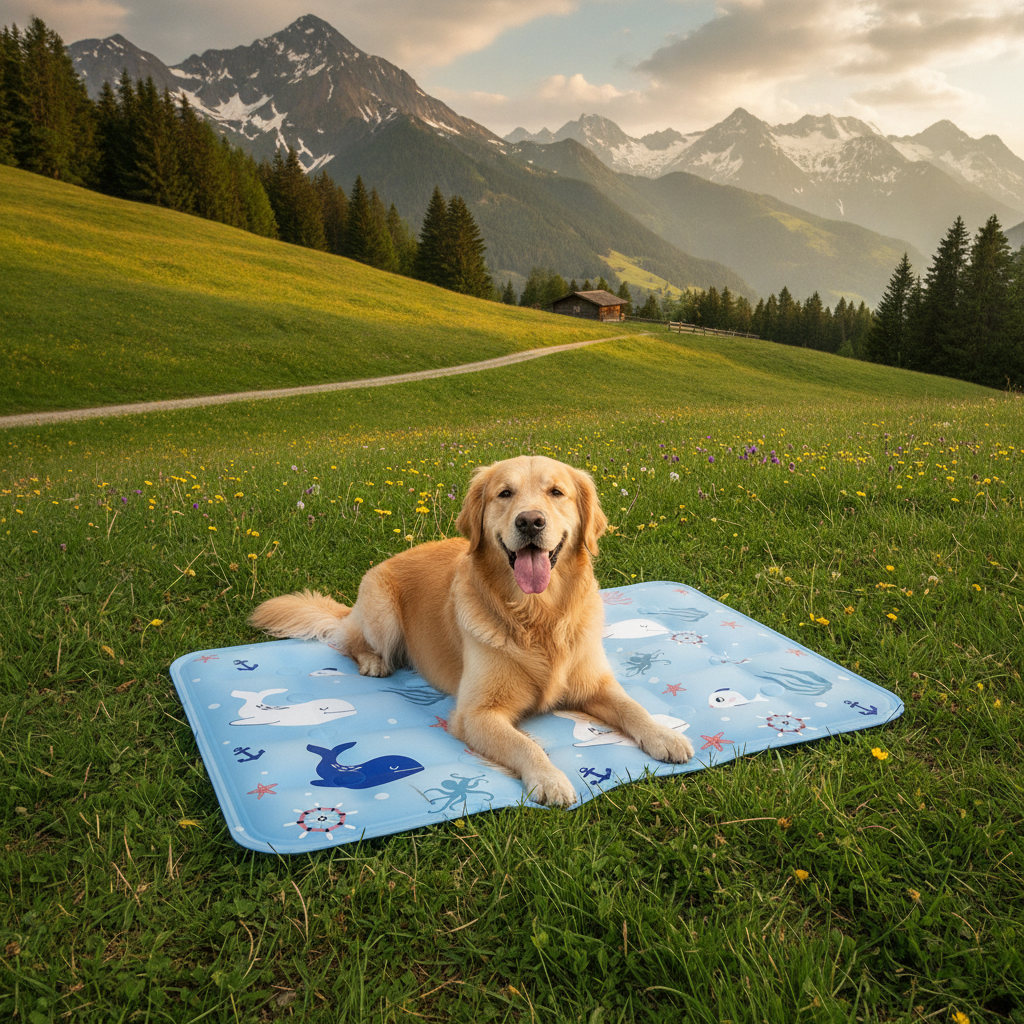 FIRNGOODS Kühlmatte für Haustiere selbstkühlend Gelpad groß — view 5