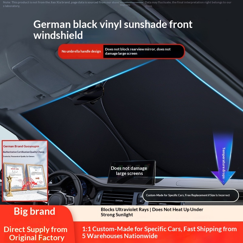 FIRNGOODS Auto-Sonnenschutz Windschutzscheibe faltbar mit Aufbewahrungstasche