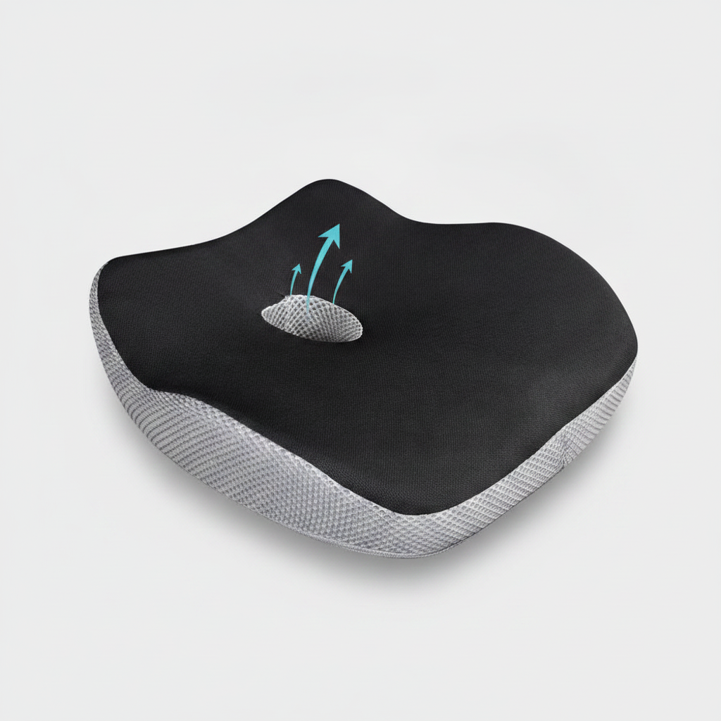 FIRNGOODS Herzformiges Memory-Schaum Sitzkissen schwarz