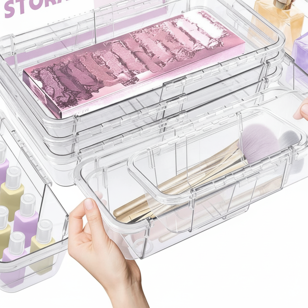 Generic Unbranded Set of 14 Expandable Plastic Drawer Organizer Boxes — view 3